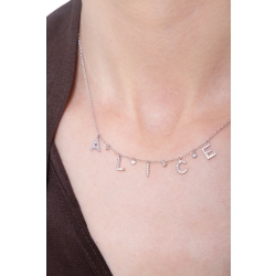 Collar personalizado nombre ALICE oro y diamantes 2