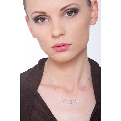 Collar personalizado nombre EMMA oro y diamantes