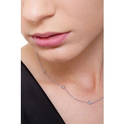 Collar en oro blanco de 18k con diamantes de 0,05 ct 2