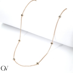 Gargantilla en oro rosa 18k con diamantes negros 2