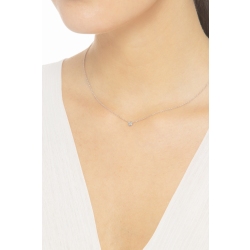 Collar oro blanco 18k con punto de luz brillante 0,10 ct 2