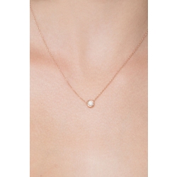 Collar en oro rosa 750 corte brillante ct 0,25 2