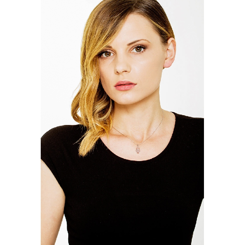 Collar niña oro blanco 18k con diamante brillante