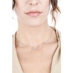 Collar en oro blanco de 18 quilates con colgante herradura y diamantes 2