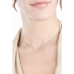 Collar en oro blanco 18k con dijes simbólicos y diamantes 2