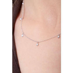 Collar en oro blanco 18k con nueve colgantes en forma de gota e incrustaciones de diamantes 2