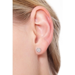 Pendiente individual en oro blanco 18 quilates con diamantes 2