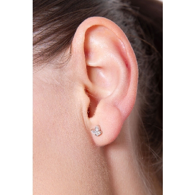 Pendientes mariposa en oro blanco 18k con diamantes