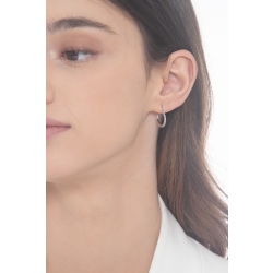 Pendientes con diseño de corazón en oro blanco de 18 quilates con diamantes  2