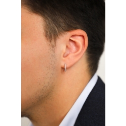 Pendiente mono aro en oro blanco 18 quilates con diamantes 2