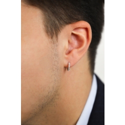Pendiente mono aro en oro blanco 18kt con diamantes 2