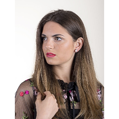 Pendientes diamantes y perla Oro 18K