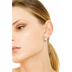 Pendientes en oro blanco de 18 quilates con perlas y diamantes 2