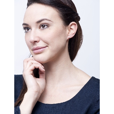 Pendientes de oro blanco de 18 quilates con perlas 4,5 mm