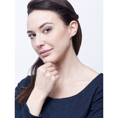 Pendientes en oro blanco 18k con perla natural cultivada