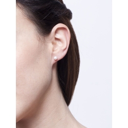 Pendientes en oro blanco 18k con perla natural cultivada 2