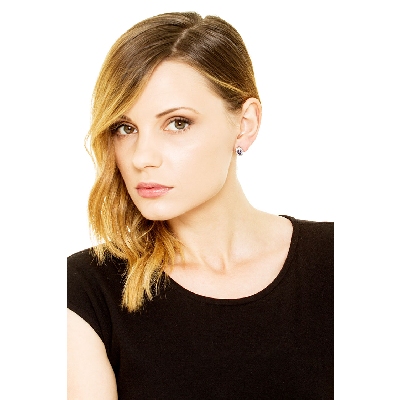 Pendientes halo Oro Blanco 18k con zafiros y diamantes