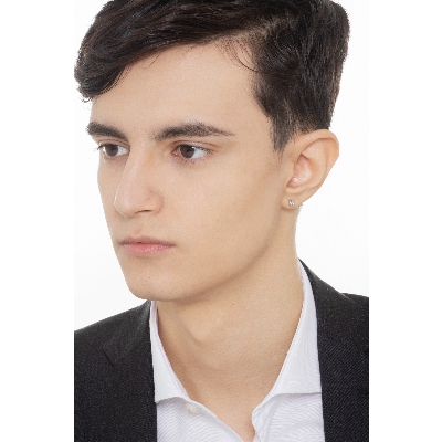 Pendientes individuales en oro blanco de 18k y diamante, 0,15 ct