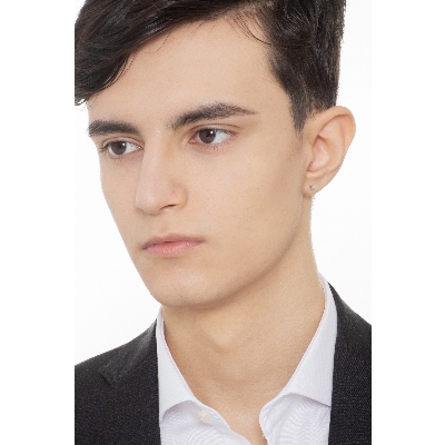 Pendiente mono oro blanco 18 quilates 4 garras con diamantes