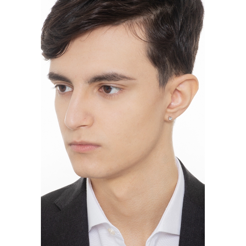 Pendientes individuales en oro blanco de 18 quilates a 6 garras con diamante