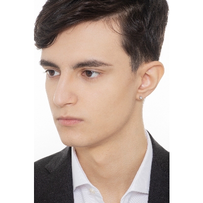 Pendientes individuales en oro blanco de 18 quilates a 6 garras con diamante