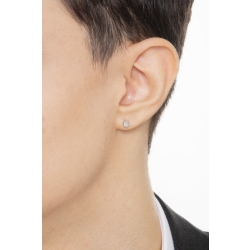 Pendientes individuales en oro blanco de 18 quilates a 6 garras con diamante 2