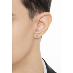 Pendiente hombre mono en oro blanco de 18 quilates y diamante 2