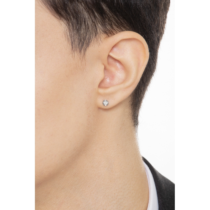 Pendientes individuales de oro blanco de 18 quilates y diamante Pendientes individuales de oro blanco de 18 quilates y diamante