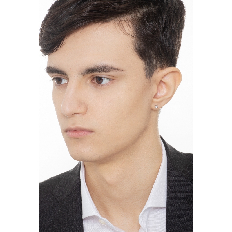 Mono pendiente en oro blanco de 18 quilates con diamante Mono pendiente en oro blanco de 18 quilates con diamante