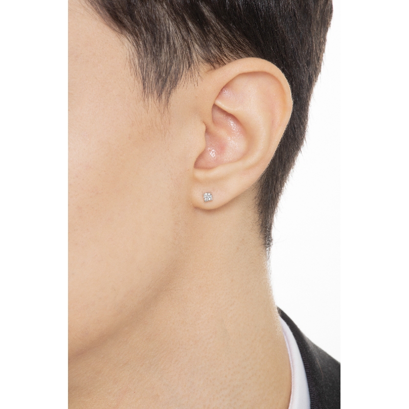 Pendiente mono en oro blanco de 18 quilates con diamante Pendiente mono en oro blanco de 18 quilates con diamante