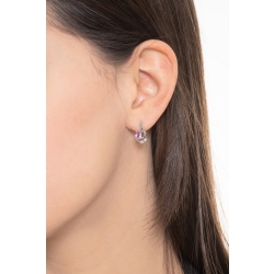Pendientes en oro blanco de 18k con zafiro rosa  2