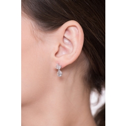 Pendientes Oro Blanco 18k con Aguamarina y Diamantes 2