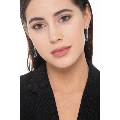 Pendientes Oro 18k con zafiros azules y diamantes