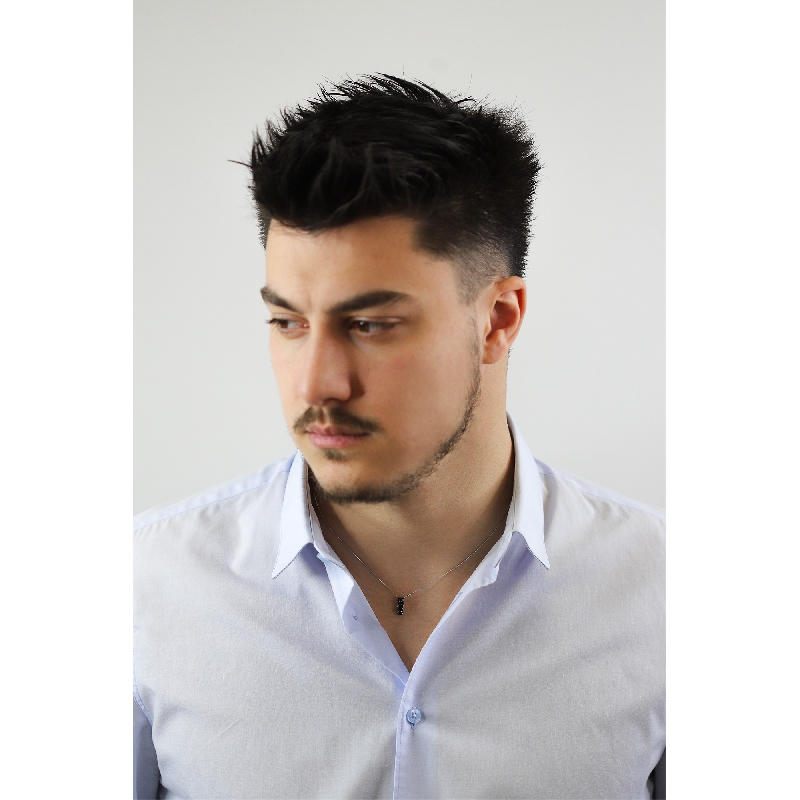 Collar en oro blanco de 18 quilates con colgante trilogy de diamantes negros, 50 cm Collar en oro blanco de 18 quilates con colgante trilogy de diamantes negros, 50 cm