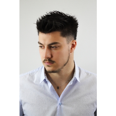 Collar en oro blanco de 18 quilates con colgante trilogy de diamantes negros, 50 cm