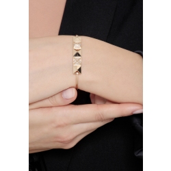 Pulsera con placa piramidal oro amarillo 18 quilates y diamantes 2