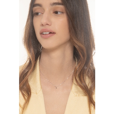 Collar colgante punto de luz con diamante natural 