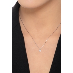 Collar en oro blanco 18k brillante 0,20 ct 2