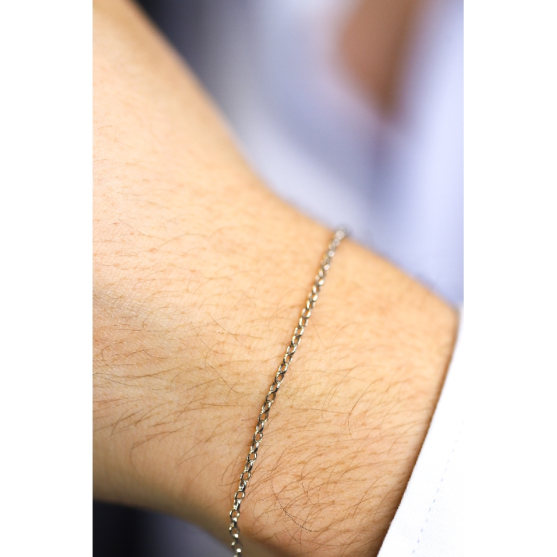 Pulsera ligera para mujer en oro blanco 18 quilates cm 19