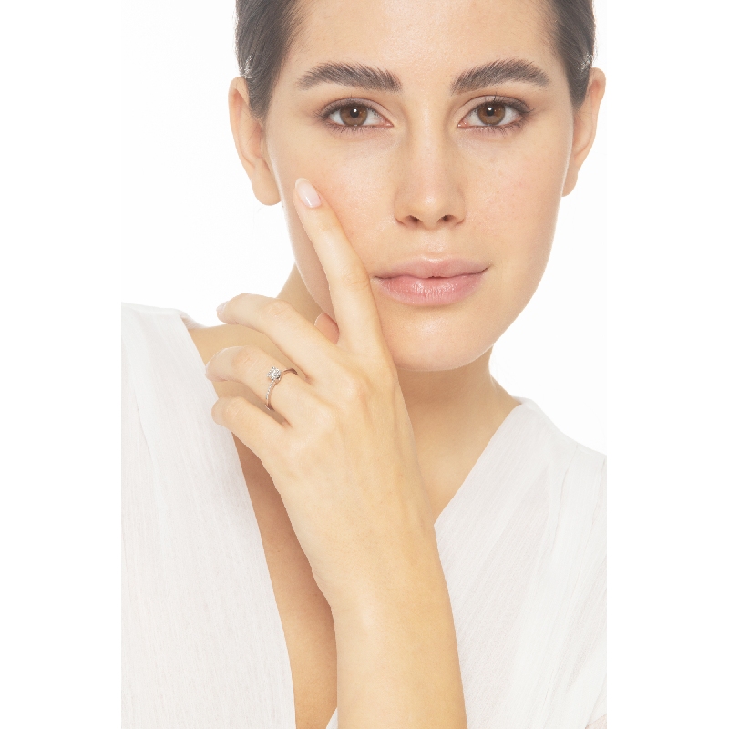 Anillo solitario diamante 0.50 ct oro blanco 18k cuatro garras