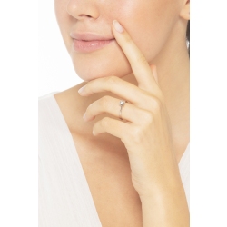 Anillo solitario diamante 0.50 ct oro blanco 18k cuatro garras 2