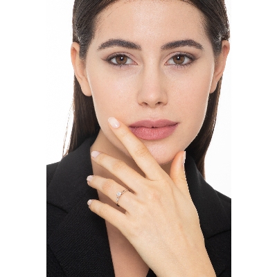 Anillo solitario de diamante 0.25 ct en oro blanco 18k