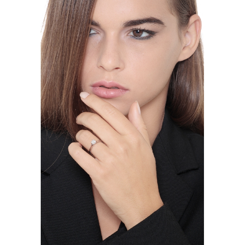 Anillo compromiso en Oro Blanco 18k con Diamante 0,50 ct