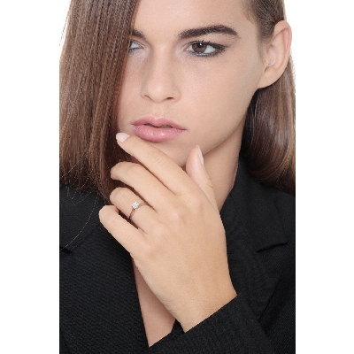 Anillo compromiso en Oro Blanco 18k con Diamante 0,50 ct