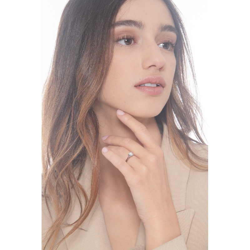 Anillo Solitario Oro Blanco 750 con Diamante 0,70 ct