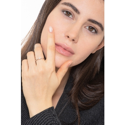 Anillo solitario diamante 0,10 ct oro blanco 18k