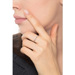 Anillo solitario diamante 0,10 ct oro blanco 18k 2