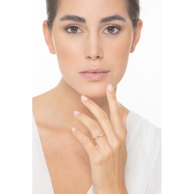 Anillo solitario diamante oro amarillo 18k ct 0.20