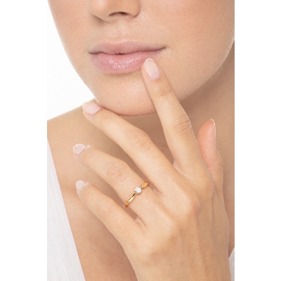 Anillo solitario diamante oro amarillo 18k ct 0.20