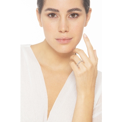 Anillo solitario en oro blanco 18 ct  central de 0,30 ct